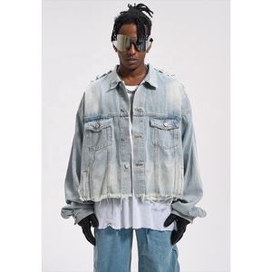 Veste en jean pour homme OEM 2026, marque privée, sur mesure, en stock, dropshipping - Product Image 1