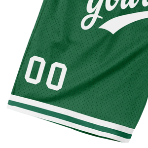 <b>Men</b> Green <b>White</b> Sublimated Mesh Basketball <b>Shorts</b> Lightweight Polyester Sportswear Team Match <b>Shorts</b> Competition Training - Product Image 4