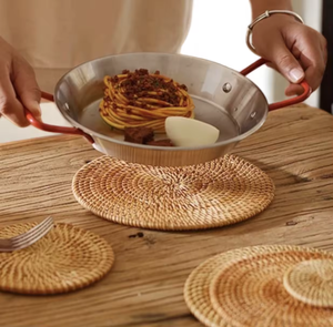 Rattan <b>Trivets</b> Pot Placemat Customized Rattan <b>Trivet</b> for Holiday Christmas Kitchen Table Cooking Pot <b>Trivet</b> Holder - Product Image 1