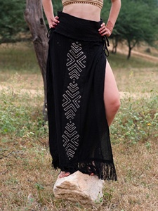 Falda Maxi de Panel para Mujer, Falda Boho de Algodón, Ropa Bohemia, Prenda para Festivales de Verano, Precio al por Mayor - Product Image 2