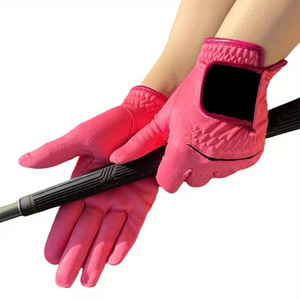 Gants de golf durables antidérapants en cuir véritable de couleur rose, respirants et résistants aux trous, en cuir synthétique pour le golf - Product Image 3
