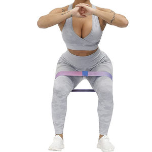 Women's Solid Yoga Set 2 Piece Knee Length Leggings <b>Crop</b> <b>Top</b> <b>Mesh</b> Panel Spandex Polyester Mid Waist Crew Neck Plus Size - Product Image 6