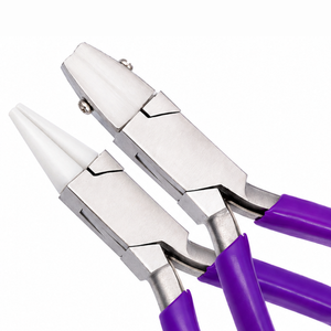 Tapered Baguette Cut <b>Pliers</b> <b>Set</b> Stainless Steel Purple Handles Jewelry Making DIY Tools For Wire Beading Repair - Product Image 2