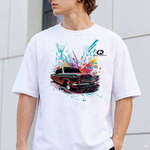 Camiseta Clásica de Algodón para Hombre, Estilo Urbano, con Estampado Gráfico, Cuello Redondo, Manga Corta, Informal, 180g, para Uso Diario - Product Image 1