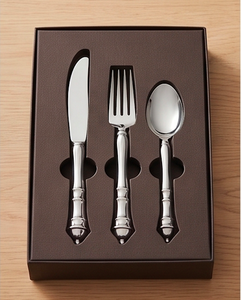 Elegant Metal Flatware Set Of 3 With High <b>Mirror</b> Polish And Dishwasher Safe Modern Design For Wedding Occasions - Product Image 6