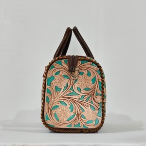 Nouveau design 2026 – Sac de week-end sport de luxe en cuir véritable 100 %, gravé à la main avec motifs floraux, haute qualité, résistant à l'eau et léger - Product Image 3