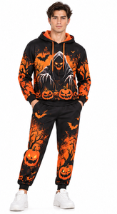 Conjunto Deportivo de Halloween para Hombre, Sudadera con Capucha Estampada de Felpa, Ropa Deportiva Informal, Conjunto para Correr, Pantalones Deportivos Transpirables para Invierno - Product Image 5