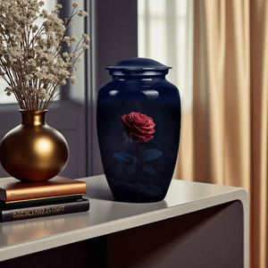 Rose Print Cremation Urn Metal <b>Keepsake</b> Jar Decorative <b>Ashes</b> Vessel Custom Color Memorial Decoration for Adult - Product Image 5