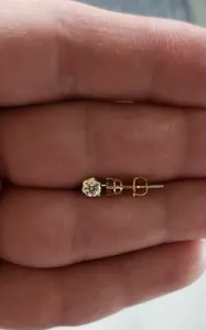 14K Solid Yellow Gold 0.30CT Round Cut Natural Diamond Women's <b>Stud</b> <b>Earrings</b> <b>Fine</b> Jewelry Gift - Product Image 2