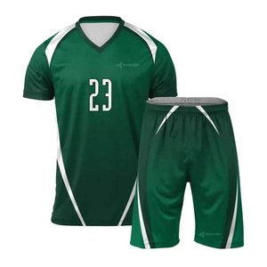 Daizen Star Custom Volleyball Uniform Set Green White Sublimated Jersey Shorts Moisture Wicking Athletic Fit Adult Unisex - Product Image 1