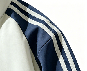 Chándal Unisex con Capucha, Estampado a Rayas Blancas y Azul Marino, Cierre de Cremallera, Bolsillos Laterales, Estilo Deportivo Casual, Ropa de Invierno, Corte Holgado - Product Image 6