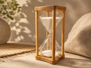 Sablier en bois artisanal pour la relaxation, le yoga, la méditation, la thérapie par le massage, le spa, la maison et le bureau - Product Image 6