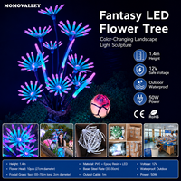 Momovalley IP65 LED lumières de fleurs de corail rougeoyantes décoration de jardin en plastique étanche pour l'affichage de la lumière extérieure arbre à fleurs
