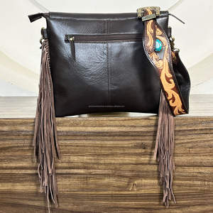 Bolso de Hombro de Cuero Vacuno Hecho a Mano de Primera Calidad, Estilo Occidental, con Flecos, para Mujer, 2026 - Product Image 5