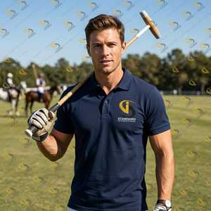 Polo de Manga Corta Azul Marino para Hombre con Bordado de Logotipo Personalizado, Cuello Clásico, Cierre de Botones y Personalización Corporativa - Product Image 2