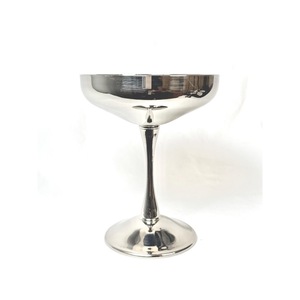 Stainless Steel Champagne Coupe Glass With Long Stem Elegant Design For Party Occasion Round Shape Machine Made - Product Image 3