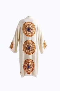 Vestido Largo de Playa 100% Algodón, Sostenible y Lavable, Nuevo Diseño, de la Mejor Calidad, Conjunto Kimono Ojo de Diablo, Cintura Natural, Crepé - Product Image 2