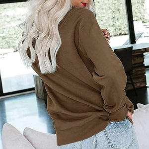 Sweat-shirt à col montant personnalisé pour femme en coton éponge avec logo imprimé – Tenue décontractée, sport et streetwear – Fournisseur en gros - Product Image 3