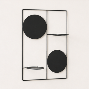 Jardinière murale géométrique moderne en métal, ensemble de pots à fleurs en fer noir mat pour la décoration intérieure, le jardin et le salon - Product Image 6