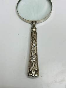 แว่นขยายแบบมือถือขนาด 4 นิ้ว พร้อมด้ามจับอะลูมิเนียมแข็งแรงและกรอบนิกเกิล |   แว่นขยายสำหรับอ่านและตรวจสอบกระจกแก้วออปติคอล - Product Image 2