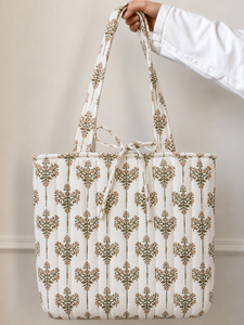 Handmade Quilted Cotton Shoulder Tote <b>Bag</b> Floral Printed <b>Beach</b> Shopping Market Travel Everyday Handbag Gift - Product Image 4