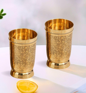 Verre en laiton plaqué or avec un design classique de haute qualité pour servir et boire du vin/jus/lait à prix avantageux - Product Image 5