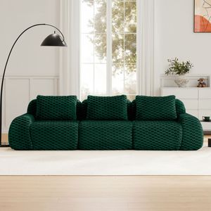 Divano Componibile Moderno 114 in Tessuto Flanellato, Oversize a 3 Posti con Seduta Profonda e Design Senza Struttura per Soggiorno - Product Image 3