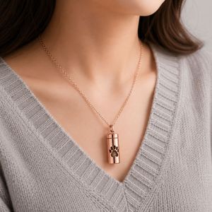 Custom Pet Memorial Jewelry Pendant Necklace with Heart <b>Memory</b> Locket for Dog Cat Ashes Hair Keepsake - Product Image 4