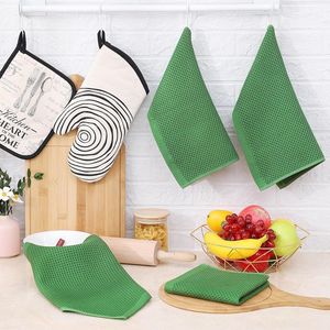 Panni da Cucina Ultra Morbidi in 100% Cotone a Nido d'Ape, Asciugatura Rapida, 30x30 cm, Confezione da 6, Verde Erba, Asciugamani Assorbenti per Pulizia - Product Image 3
