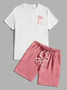 Ensemble de jogging personnalisé de qualité supérieure, sweat-shirt à capuche uni, short en coton coupe-vent, ensemble deux pièces pour homme, streetwear - Product Image 2