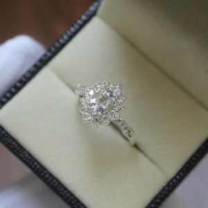 White Topaz <b>Ring</b> S925 Sterling Silver Birthstone <b>Ring</b> Vintage Style Gemstone Jewelry Elegant <b>Ring</b> For Women - Product Image 3