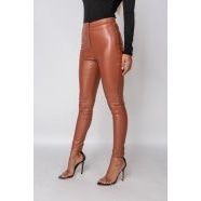 Pantaloni Skinny in Ecopelle Color Ruggine per Donna, Set Essenziale di Tendenza - Product Image 5