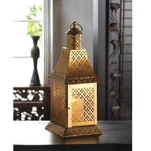 Farolillo de Metal con Recubrimiento de Polvo Negro, Logotipo Personalizado, Patrón Recortado en Dorado, Decoración para Piscina, Sala de Estar, Restaurante, Boda - Product Image 6