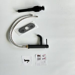 Robinet de lavabo en acier inoxydable noir mat T10 à poignée unique, pour salle de bain, à un seul trou, ne peut pas être expédié le week-end - Product Image 6