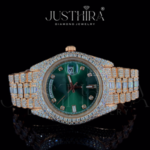 Montre RLX entièrement sertie de diamants Moissanite, bijoux hip-hop en argent 925, idéale pour les fiançailles, les fêtes, les mariages et les cadeaux d'anniversaire - Product Image 2