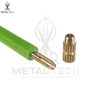 Juego de agujas de ventilación de latón metálico con mango de plástico verde, microganchos de acero, herramientas profesionales para la elaboración de pelucas de encaje - Product Image 5