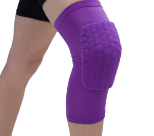 Genouillères unisexes en nid d'abeille, protection anti-collision, à enfiler, pour le sport, le volley-ball, toutes saisons, blanc, spandex - Product Image 3