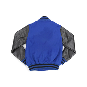 Veste universitaire Zeta bleue en laine grise, personnalisée pour fraternité, style Letterman grec, Bomber – Streetwear rétro haut de gamme avec broderies et rubans - Product Image 4