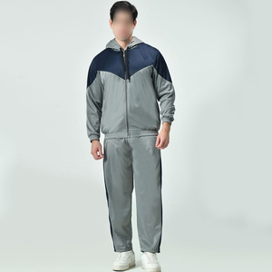 Men Color Blocked Hooded Mid Rise Tracksuits Full Zipper High Quality Training Jogging Sports Wear Men Top Fabric Tracksuits - Product Image 1