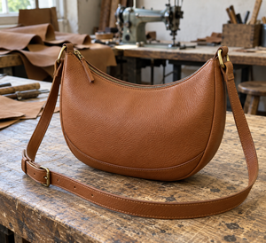 Bolso de Hombro de Cuero Genuino Vintage para Mujer, Patrón Lichee, Cierre de Cremallera, Correa Única, Color Marrón, para Uso Diario en Todas las Estaciones - Product Image 4