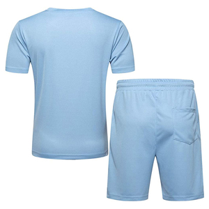 Ensemble de shorts pour hommes en maille gaufrée de qualité supérieure, très extensible, pour l'été, style survêtement, personnalisable OEM, ensemble de shorts côtelés en coton pour hommes, coupe ajustée - Product Image 3