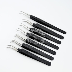 Pinzas de arranque de mega Volumen de alta calidad, herramientas de aislamiento de extensión de pestañas, pinzas de pestañas clásicas curvas, punta de fibra de 35 45 90 grados - Product Image 1