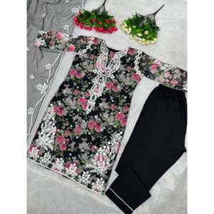 Ropa de Diseñador India y Pakistaní, Elegante Top Plazzo y Dupatta para Fiestas - Product Image 4