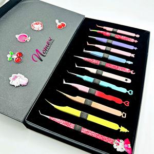 Pince à épiler professionnelle d'extension de cils de couleurs personnalisées gracieuses tous les types d'angle acceptent le logo personnalisé et la conception personnalisée - Product Image 1