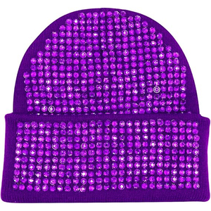 Custom Black Studded Beanie Hat Rib Knit Winter Warm <b>Cap</b> Women <b>Men</b> Soft Stretch Streetwear Skull <b>Cap</b> Hat - Product Image 2