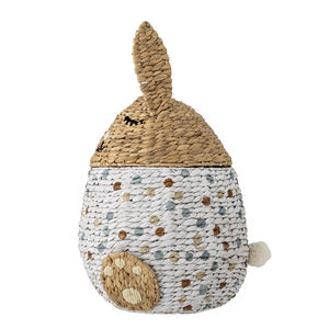 Sisu Handicraft Joyful Rabbit Shape Natural Rattan Eco-Friendly <b>Easter</b> <b>Basket</b> <b>Gift</b> Decorative Toy Holder with Handle for Kids - Product Image 3