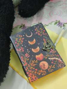 Vintage Handmade Leather <b>Mini</b> Travelers <b>Notebook</b> Custom Diary Saddle Stitched Binding Eco-Friendly Water Color Black Pencil Gift - Product Image 3