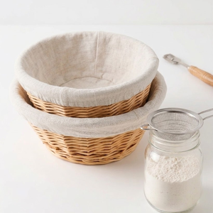 Round Lined Wicker Proofing <b>Basket</b> Natural <b>Bread</b> Dough Fermentation <b>Basket</b> for Sourdough Baking Wholesale Supply - Product Image 4
