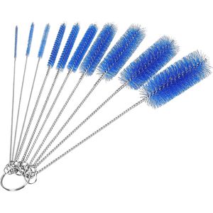 Set di spazzole per la pulizia delle bottiglie con tubo in nylon da 8 pollici, con gancio per bottiglie e tazze a collo stretto, set da 10 pezzi - Product Image 1