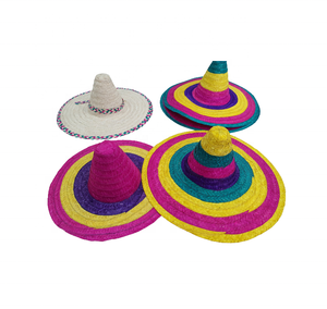 Sombreros de paja al por mayor a granel con diseño colorido con marca opcional para festivales y tiendas turísticas - Product Image 3